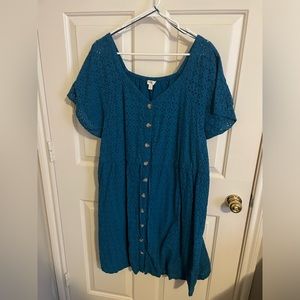 Teal/Aqua Blue dress size 1X - Terra & Sky